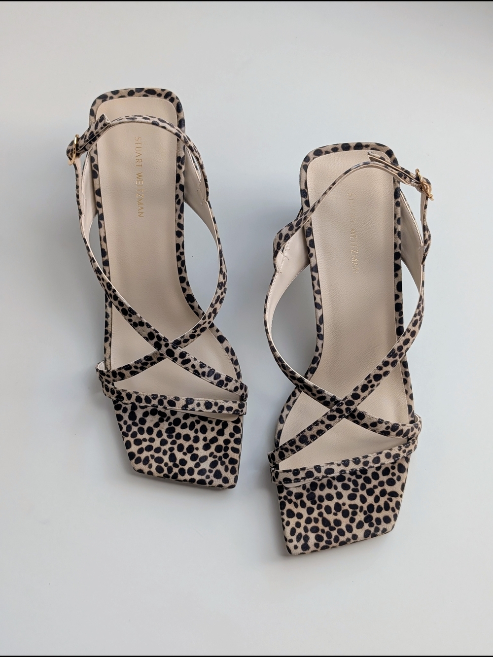 NWT Stuart Weitzman Oasis 50 Cheetah Suede Slingback Heels 38.5